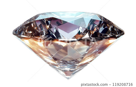 A stunning diamond sparkles brilliantly, capturing light at an elegant angle 119208716