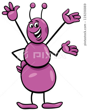 happy cartoon ant insect animal character 119208869