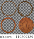 a set of round wooden frames for avatars and social media inserts. Vector illustration frames for your text photo or other data including the component wood products or something related to the forest 119209329