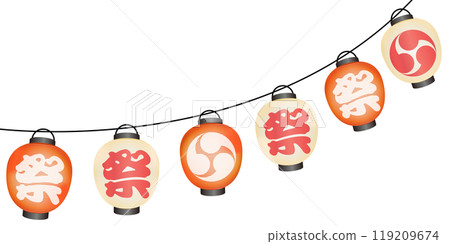 Summer festival lantern illustration frame 119209674