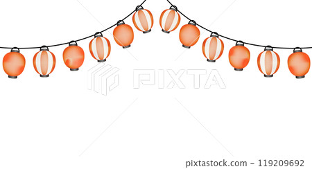 夏季節日燈籠插畫框架 119209692