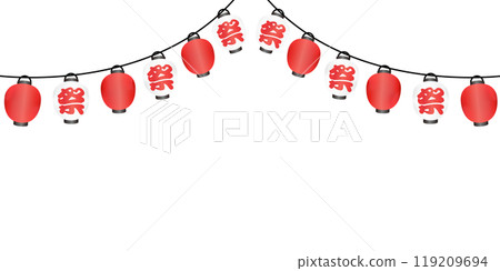 夏季節日燈籠插畫框架 119209694