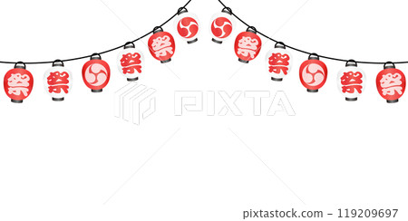 夏季節日燈籠插畫框架 夏季節日燈籠插畫框架 119209697