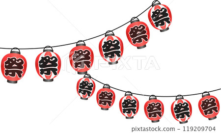 夏季節日燈籠插畫框架 夏季節日燈籠插畫框架 119209704