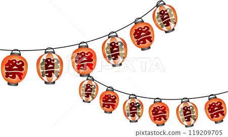 Summer festival lantern illustration frame 119209705