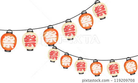 Summer festival lantern illustration frame Summer festival lantern illustration frame 119209708