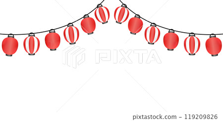 Summer festival lantern illustration frame 119209826