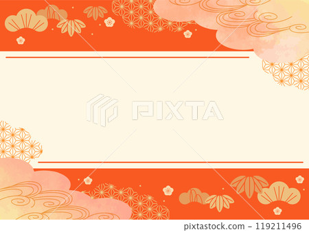 日式框架新年標題背景 日式框架新年標題背景 119211496