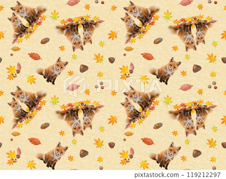 Fox seamless pattern (washi paper) B-2' Fox seamless pattern (washi paper) B-2' 119212297