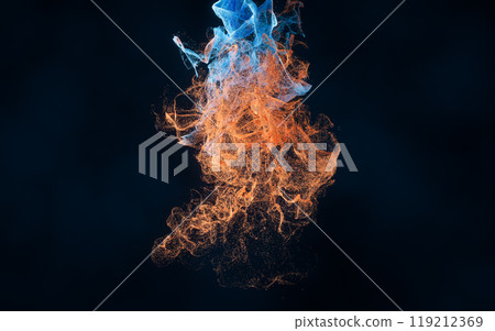 Abstract wave particles, diffuse powder, 3d Abstract wave particles, diffuse powder, 3d 119212369