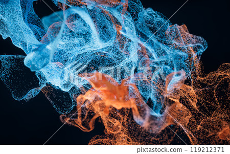 Abstract wave particles, diffuse powder, 3d Abstract wave particles, diffuse powder, 3d 119212371