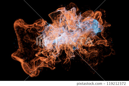 Abstract wave particles, diffuse powder, 3d Abstract wave particles, diffuse powder, 3d 119212372