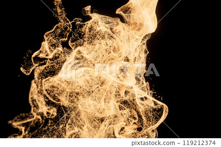 Abstract wave particles, diffuse powder, 3d 119212374