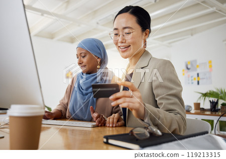 Banking, credit card and woman at customer service desk for online shopping for advice from a consultant. Muslim, asian and professional consulting a customer on rewards purchase on business website Banking, credit card and woman at customer service desk for online shopping for advice from a consultant. Muslim, asian and professional consulting a customer on rewards purchase on business website 119213315