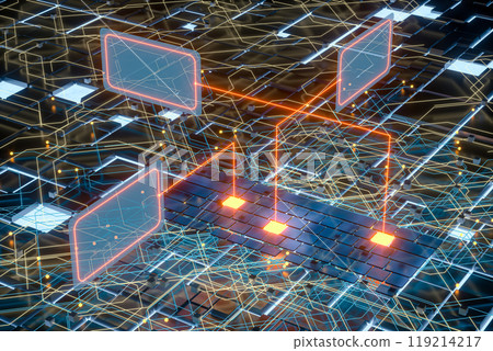 Circuit board and current data, data background, 119214217