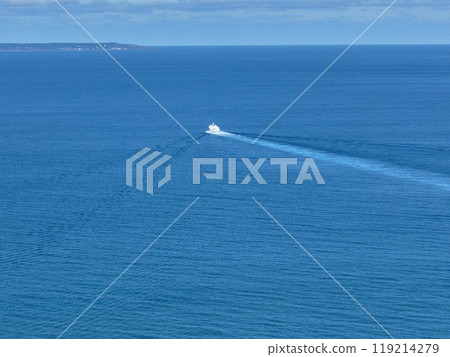 【從北海道羽幌鳥瞰圖】前往矢西里島的羽幌海岸渡輪 119214279