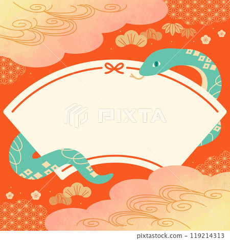 蛇年日式標題框新年背景素材 119214313