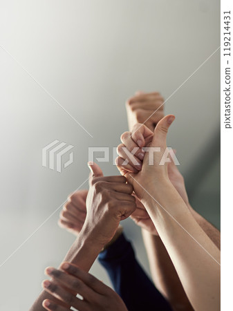 Thumbs up, hands and team together in office for collaboration or teamwork with success or yes sign. People, business and gesture for agreement or diversity with trust, approval and winning. Thumbs up, hands and team together in office for collaboration or teamwork with success or yes sign. People, business and gesture for agreement or diversity with trust, approval and winning. 119214431