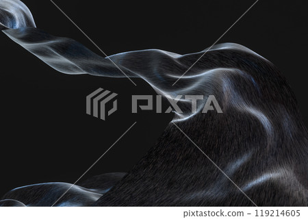 Flowing silk with black background,3d rendering. Flowing silk with black background,3d rendering. 119214605