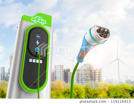 EV charging station or electric vehicle recharging station for environment friendly 119216915