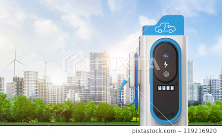 EV charging station or electric vehicle recharging station for environment friendly 119216920