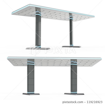 Ev station or gas station structure isolated on white Ev station or gas station structure isolated on white 119216923