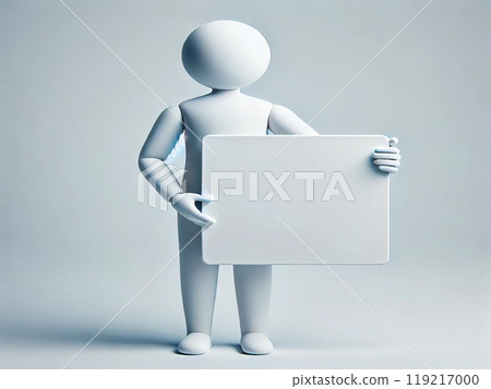 Icon of a person holding a sign or billboard Icon of a person holding a sign or billboard 119217000