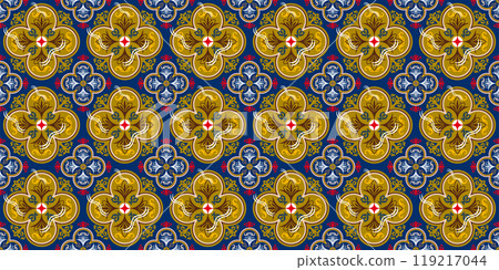 Seamless Vintage colorful Background Pattern Seamless Vintage colorful Background Pattern 119217044