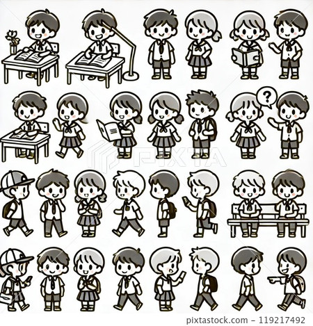 Children studying at school Children studying at school 119217492