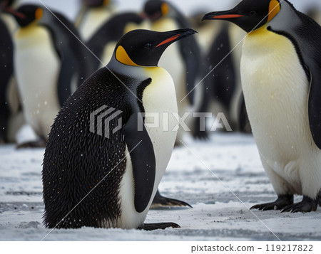 南極雪原中的企鵝 119217822