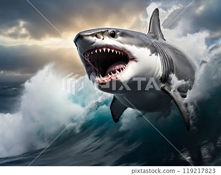 大白鯊發動攻擊 119217823