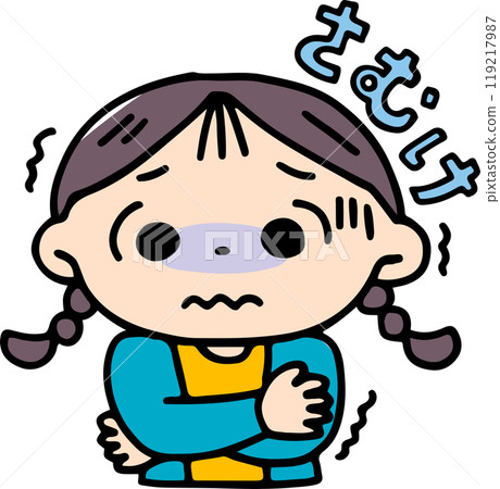 Girl feeling cold 119217987