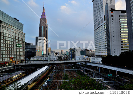 Evening view of Yoyogi Station from Shinjuku Bus Terminal Evening view of Yoyogi Station from Shinjuku Bus Terminal 119218058