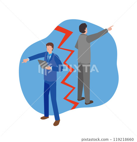商人在不同的方向上發生衝突 119218660