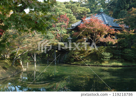 Path in autumn park / Autumn leaves in a Japanese-style garden (Katsura Imperial Villa, Kyoto), wide-angle Path in autumn park / Autumn leaves in a Japanese-style garden (Katsura Imperial Villa, Kyoto), wide-angle 119218786
