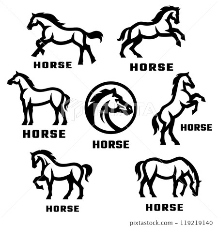 Set of horse logos. Set of horse logos. 119219140