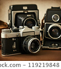 舊相機, 單鏡頭反光相機, 木製, 桌子, 相機 119219848