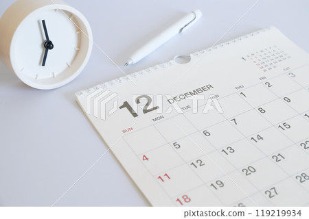 December Calendar and Clock Business 119219934