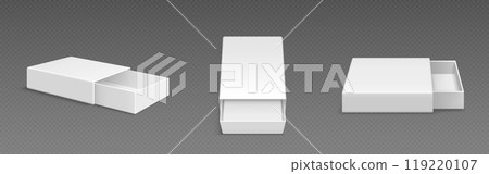 White blank open slide box mockup. White blank open slide box mockup. 119220107