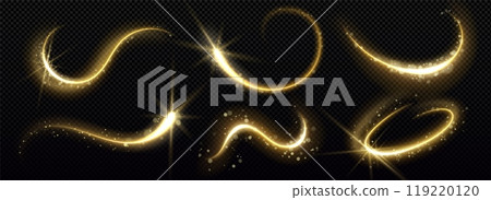 Gold magic star trail with glitter and light dust 119220120