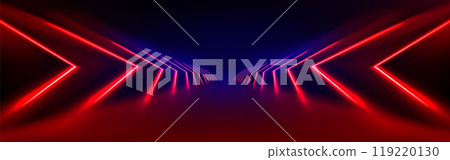 Red led light tunnel on black background 119220130