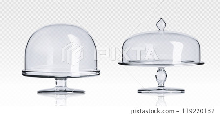 Glass cake stand plate and dome cover. 119220132
