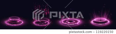 Pink hologram portals set 119220150