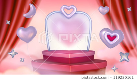 3d red heart podium for product display vector 3d red heart podium for product display vector 119220161