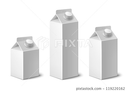 Milk or juice carton 3d white blank pack mockup Milk or juice carton 3d white blank pack mockup 119220162
