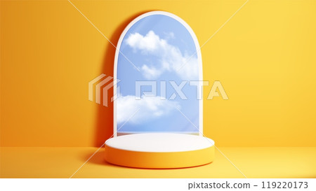 3d mirror product podium background with blue sky 3d mirror product podium background with blue sky 119220173