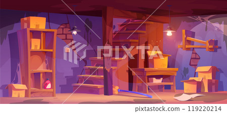 Abandoned basement room interior 119220214
