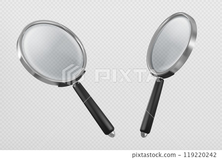 Magnify glass in different view angles. 119220242