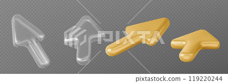 Cursor arrow 3d vector set. 119220244