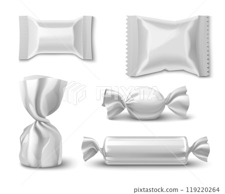 Candy wrapper set isolated on white background 119220264